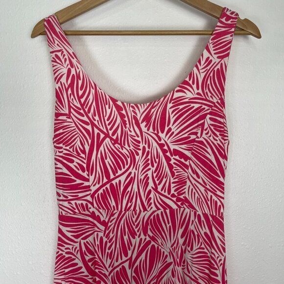 Zen-Knits Size Small Hot Pink Stretch Patterned Maxi Dress - Picture 3 of 11